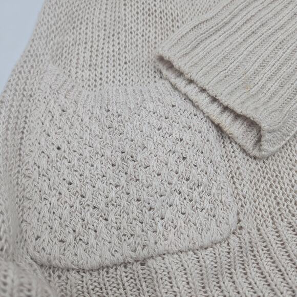 Sparrow By Anthropologie Sweater Cream Open Knit Sz L Coastal Fisherman Linen - Picture 5 of 9